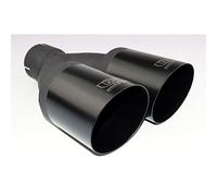 Ulter Sport NBL2-90-1/55 - Terminale di scarico doppio rotondo, Ø90 mm, lunghezza inclinata 280 mm, installazione > 55 mm, acciaio inox, colore: nero