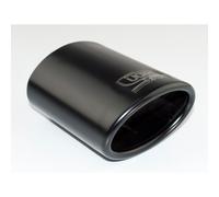 Ulter Sport NX10-1B - Tubo di scarico ovale, 95 x 65 mm, lunghezza inclinata 120 mm, installazione 40-55 mm, in acciaio INOX, nero