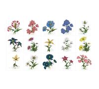 Ulticool - Adesivi impermeabili per piastrelle - Fiori di campo selvatico - 15 x 15 cm - 15 pezzi di piastrelle autoadesive in pellicola - per parete bagno - parete cucina - piastrelle adesive