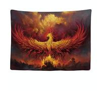 Ulticool - Appeso a Parete Decorazione - Phoenix Fire Power Mitologia Greca - 200 x 150 cm Grande Murale Manifesto - Accessori Casa Soggiorno Camera da Letto Soffitto