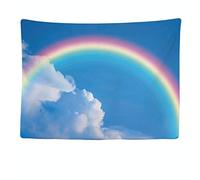Ulticool - Arazzo murale decorativo per camera da letto - Arcobaleno Chiaro Blu Nuvola - 200 x 150 cm Grande - Carta da parati in tessuto - Tapestry Aesthetic Wall - Decorazione Panoramica