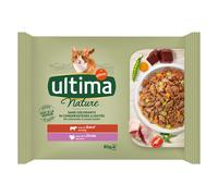 Ultima Cat Nature 4 x 85 g - Manzo e tacchino