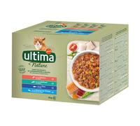 Ultima Cat Nature 48 x 85 g Pacco misto per gatto - Selezione di Pesce: Salmone, Tonno, Pesce oceanico & Merluzzo