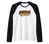 Ultima Cena Grunge di Leonardo Davinci Maglia con Maniche Raglan