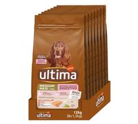 Ultima Medium-Maxi Benessere Digestivo Salmone - Crocchette per cani - Confezione da 4 x 2,2kg - Totale 8,8kg
