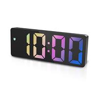 Ultima sveglia digitale, orologio a LED, orologio da tavolo elettronico con indicatore di temperatura, sveglia da viaggio, luminosità regolabile, display 12/24H, anziani, colore