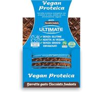 ULTIMATE Barretta Vegan Proteica - Box da 24 Barrette Vegane, Senza Lattosio - Barretta da 40g, A Base di Proteine Vegetali, Sazia Senza Appesantire + OMAGGIO (24 Barrette da 40g, Cioccolato fondente)