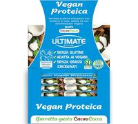 ULTIMATE Barretta Vegan Proteica COCCO E CACAO - Box da 24 Barrette, Senza Lattosio - Barretta da 40g con il 27% di Proteine Vegetali, Con Vitamine e Minerali + OMAGGIO