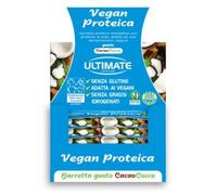 Ultimate Italia - Barretta vegan proteica al 27% - gusto cacao cocco - 24x40g - senza glutine, senza lattosio, 100% vegetale