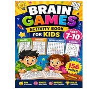 Ultimate Brain Games Activity Book for Kids Ages 7-10: Includes Sudoku, Mazes, Word Search, Patterns & More | 100+ Fun Learning Puzzles to Improve Focus & Thinking Skills