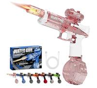Ultimate Electric Aqua Blaster, Electric Water Guns with Flash, Auto Rapid Fire 28-32 FT Range, with 500ml Tank for Party, Summer Outdoor Pool (Pink)