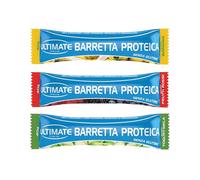 Ultimate-Italia | Barretta con 33% di proteine, vitamine e minerali | Box da 24 barrette proteiche da 40gr assortite nei gusti Banana, Frutti Rossi, Mela e Yogurt