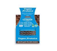 Ultimate Italia - Barretta vegan proteica al 27% - gusto cioccolato fondente - 24x40g - senza glutine, senza lattosio, 100% vegetale