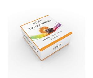 Ultimate Italia - Barrette Proteiche 33% - Snack Senza Glutine, Vitamine e Minerali - Dieta a Zona 40-30-30 - gusto Fondente e Arancia - 12 pz da 40g