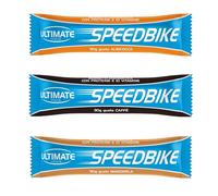 Ultimate-Italia | Speed Bike Bar | Box da 30 barrette energetiche da 30gr con proteine e vitamine, assortite nei gusti Albicocca, Caffè, Mandorla
