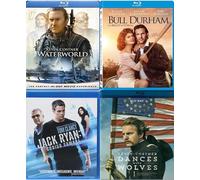 Ultimate Kevin Costner Collection: Waterworld / Dances with Wolves / Bull Durham & Jack Ryan: Shadow Recruit [Blu-ray, 4-Film Set] Region 1/A