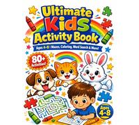 Ultimate Kids Activity Book: Word Search, Coloring, Mazes & Crosswords for Ages 4-8”: Fun Learning Puzzle Book with Animals, Alphabet, Numbers & Brain Games for Boys and Girls”