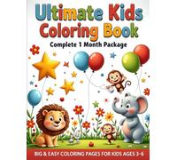 Ultimate Kids Coloring Book: Fun Animals, Ocean Creatures, Flowers & Bikes: Big & Easy Coloring Pages for Kids Ages 3-6
