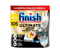 Ultimate PLUS Infinity Shine Pastiglie Lavastoviglie al Limone 105 Capsule con