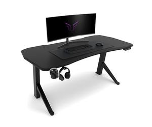 Ultimate Setup® Scrivania Gaming, Standing desk regolabile - Tavolo Regolabile in Altezza Nera, Tavolo da Gaming, Gaming Desk 180x80 cm Nero