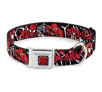 ULTIMATE SPIDER-MAN Dog Collar SPDAU-Spider Logo2 /Spider Web Black/White/Red S