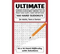 Ultimate SUDOKU 100 Puzzles with Hard Difficulty: For Expert Players: Hard SUDOKU Puzzles with Solutions | 6 x 9 inches, 126 pages | Date, Start, Finish Time | Note Section Every Page