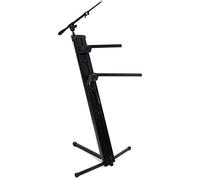 Ultimate Support AX-48 Pro Plus - Supporto a colonna con supporto piatto per microfono a 3 piedi, per 2 tastiere, colore: Nero
