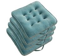 Ultimate t & Sle - Set di 4 cuscini antiscivolo per pavimenti spessi e morbidi e comodi, per casa e olore: grigio e blu, 45 x 45 cm