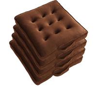 Ultimate t & Sle - Set di 4 cuscini morbidi e comodi da pavimento, antiscivolo, per casa e olore: grigio, 40 x 40 cm
