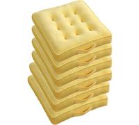 Ultimate t & Sle - Set di cuscini spessi e antiscivolo per pavimento, morbidi e comodi, per casa e rigio e giallo oca, 50 x 50 cm (6 pezzi)