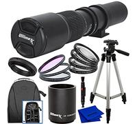 Ultimaxx 500mm (con convertitore 2X 1000mm) f/8 Manuale Multi-Coated Preset Teleobiettivo Kit per Canon EOS 9000D 800D 760D 750D 700D 1300D 1200D T100, 4000D, 3000D, 2000D, 1500D DSLR