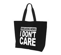 Ultime notizie I Don'T Care Borsa per la spesa riutilizzabile in tela leggera da donna Nera