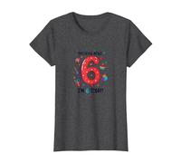Ultime notizie: I'm 6 Today! Regalo di Compleanno per 6 Anni Maglietta, Donna, Grigio Scuro, XXL