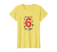 Ultime notizie: I'm 6 Today! Regalo di Compleanno per 6 Anni Maglietta, Donna, Limone, 3XL