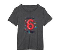 Ultime notizie: I'm 6 Today! Regalo di Compleanno per 6 Anni Maglietta, Donna Plus-Size, Grigio Scuro, 5X