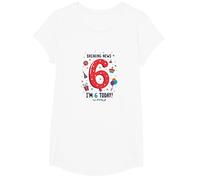 Ultime notizie: I'm 6 Today! Regalo di Compleanno per 6 Anni Maglietta, Ragazze, Bianco, S