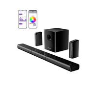 ULTIMEA Soundbar Surround Virtuale 7.1ch, Soundbar TV con Audio Immersivo e 2 Altoparlanti Surround, Luci RGB, Subwoofer da 6,5", Potenza di Picco 410W, App, HDMI, Apollo S70 Ultra