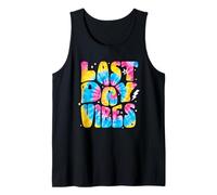Ultimo Giorno Vibes Tie Dye Retro Lettering Fine dell'Estate Canotta