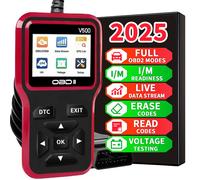 Ultimo strumento diagnostico per scanner Obd2 del 2025: lettore completo di codici motore con flusso dati, lettura dell'I/M, test di tensione e funzione di cancellazione, alimentato ad Obd,