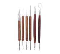 ULTNICE 6pezzi Utensili per Scultura Argilla con Manico Legno Strumenti per Modellare Ceramica E Progetti Creativi Intaglio E Modellazione