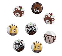 ULTNICE Bottoni di Legno Bottoni Animale con Fiore Bottoni per Cucito 20MM 50 Pezzi (Colori Assortiti)