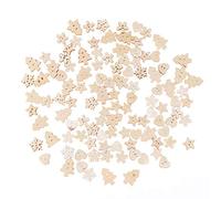 ULTNICE Pulsanti in legno di Natale Serie Decorazioni di Natale Decorazione Craft DIY 100pcs
