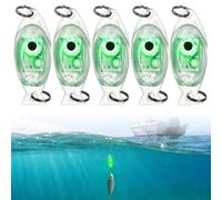 Ultra-Bright Fish Trap Lamp, 5 Pcs Led Underwater Fishing Lures (Green)