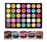 Ultra Colorati Palette di Ombretti a 35 Colori, Glitter Tavolozza di Trucco Make up Professionali, Eyeshadow Palette di Occhi Degli Altamente Pigmentata, Metallo Nudo a Lunga Durata Impermeabile