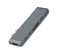 Ultra-Compact Dual-Head Type-C Hub, High-Speed Data Transfer Solution, 100W PD Charging, 4K HDMI, USB 3.2 Gen 2, and SD Card Reader, Travel-Friendly