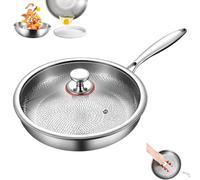 Ultra-durable Titanium Hammered Pan Pro,titanium Pans for Cooking,Hammered Pro with Lid,for Cooking Non Toxic,Non Stick Nutri-30cm