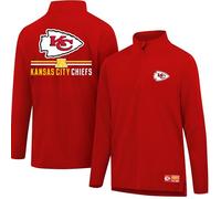 Ultra Game Maglietta Ufficiale NFL a Maniche Lunghe da Uomo Super Morbida con Zip a Un Quarto