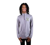 Ultra Game Maglione Sportivo da Uomo ad Asciugatura Rapida Te con Zip a Un Quarto Maglietta, Grigio Misto, M
