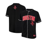 Ultra Game Men's Standard Mesh Button Down Baseball Jersey Tee Shirt, Black 23, Large