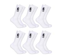 Ultra Game NBA Official Men’s Athletic Cushioned Secure Fit Crew Socks - 6 Pack - Unisex, NBA, White, M6-12
